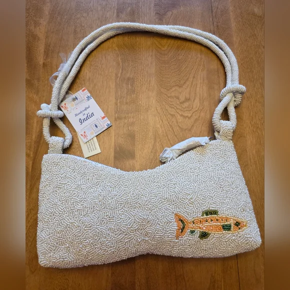 NEWLY RELEASED MADE IN INDIA BEADED WOMEN'S SHOULDER BAG " "FISH THEME" - Picture 12 of 16